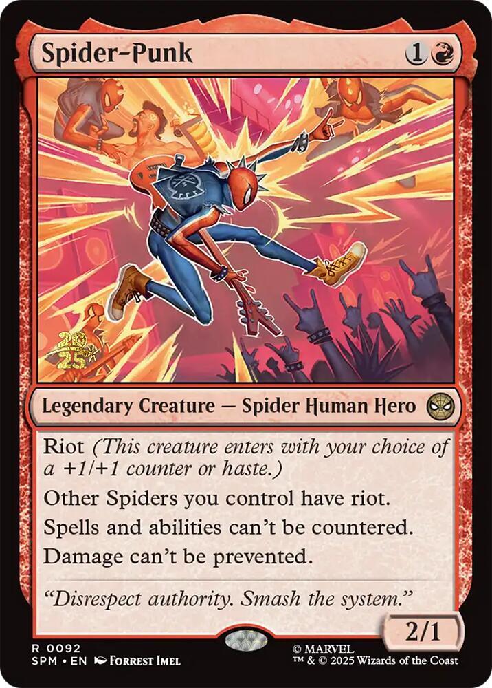 Spider Punk 92 (Prerelease Cards)  - Foil | Good Games Adelaide SA