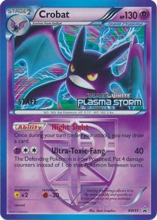 Crobat Team Plasma (BW51) (Staff Prerelease Promo) [Black & White: Black Star Promos] | Good Games Adelaide SA