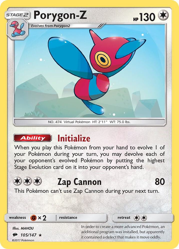 Porygon-Z 105/147 (SM - Burning Shadows)  - Holofoil | Good Games Adelaide SA