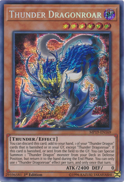 Thunder Dragonroar [MP19-EN169] Prismatic Secret Rare | Good Games Adelaide SA