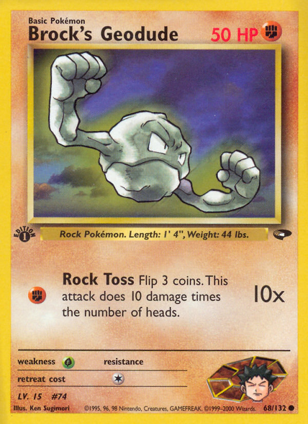 Brock's Geodude (68/132) [Gym Challenge 1st Edition] | Good Games Adelaide SA