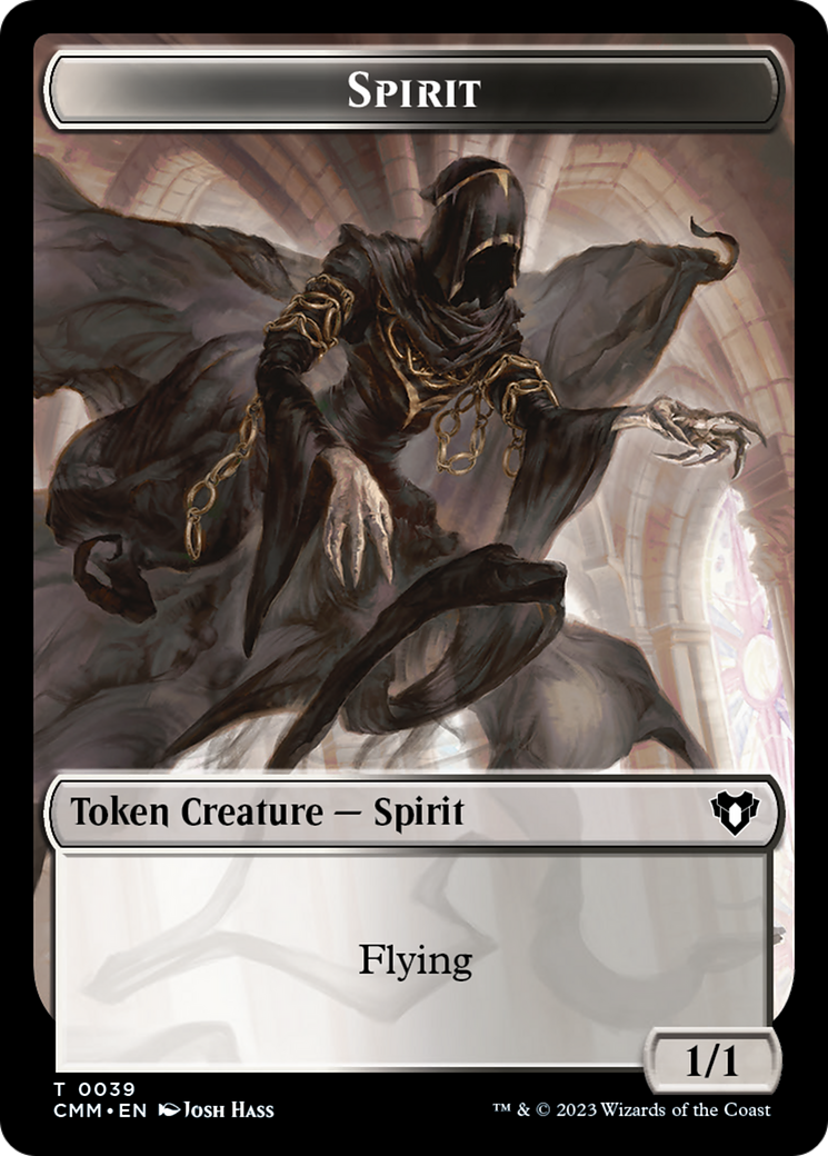 Spirit (0039) // Zombie (0013) Double-Sided Token [Commander Masters Tokens] | Good Games Adelaide SA