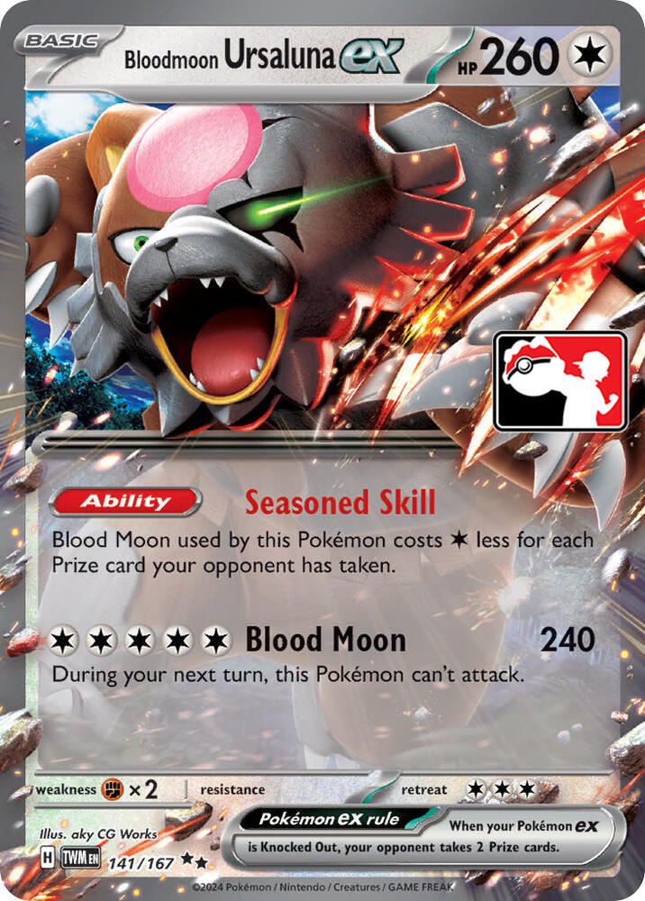 Bloodmoon Ursaluna ex Series 6/7 141/167 (Prize Pack Series Cards)  - Holofoil | Good Games Adelaide SA