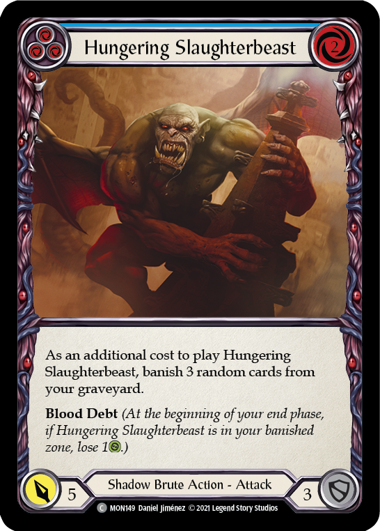 Hungering Slaughterbeast (Blue) [MON149] 1st Edition Normal | Good Games Adelaide SA
