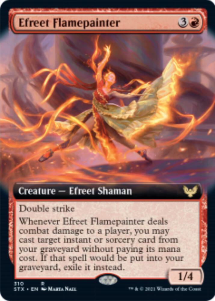 Efreet Flamepainter Extended Art 310 (Strixhaven: School of Mages)  - Foil | Good Games Adelaide SA