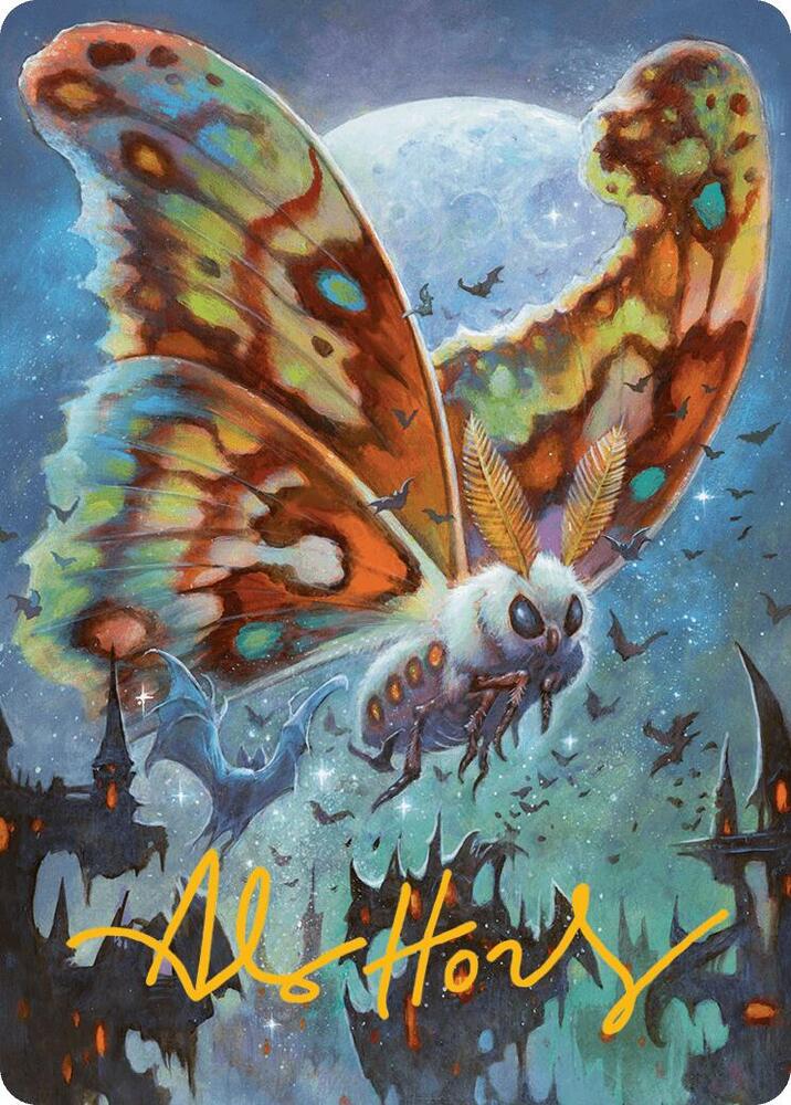 Luminous Broodmoth Art Card Gold Stamped Signature 48 (Art Series: Bloomburrow)  | Good Games Adelaide SA