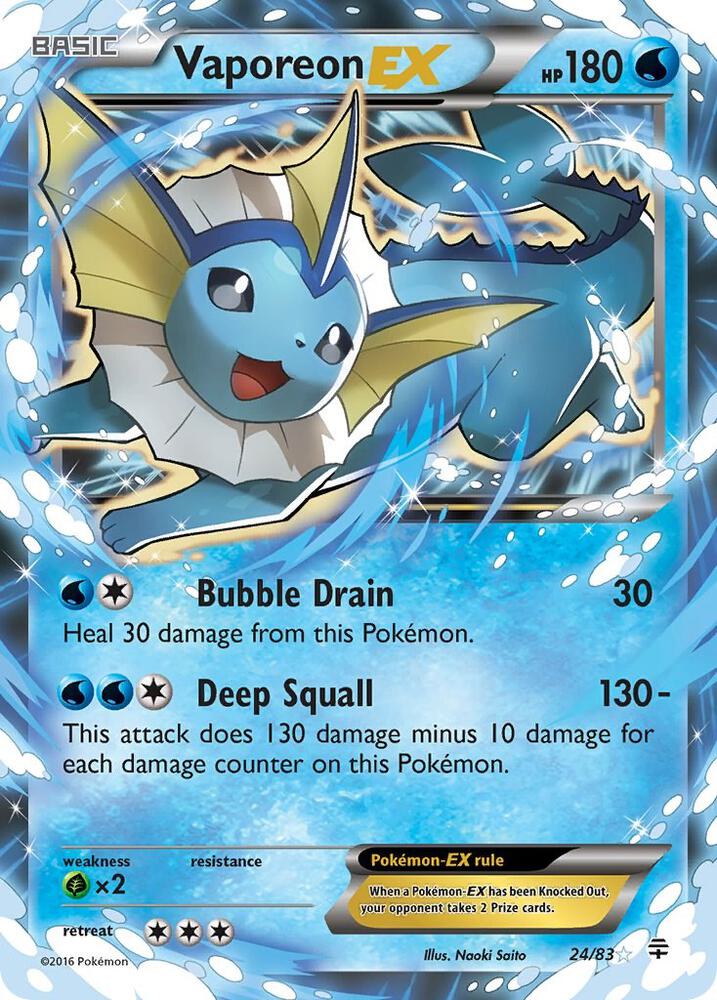 Vaporeon EX 24/83 (Generations)  - Holofoil | Good Games Adelaide SA