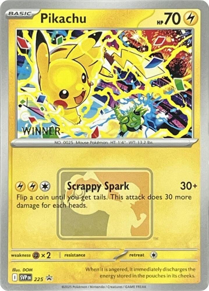 Pikachu World Championship 2025 Winner 225 (SV: Scarlet & Violet Promo Cards)  | Good Games Adelaide SA