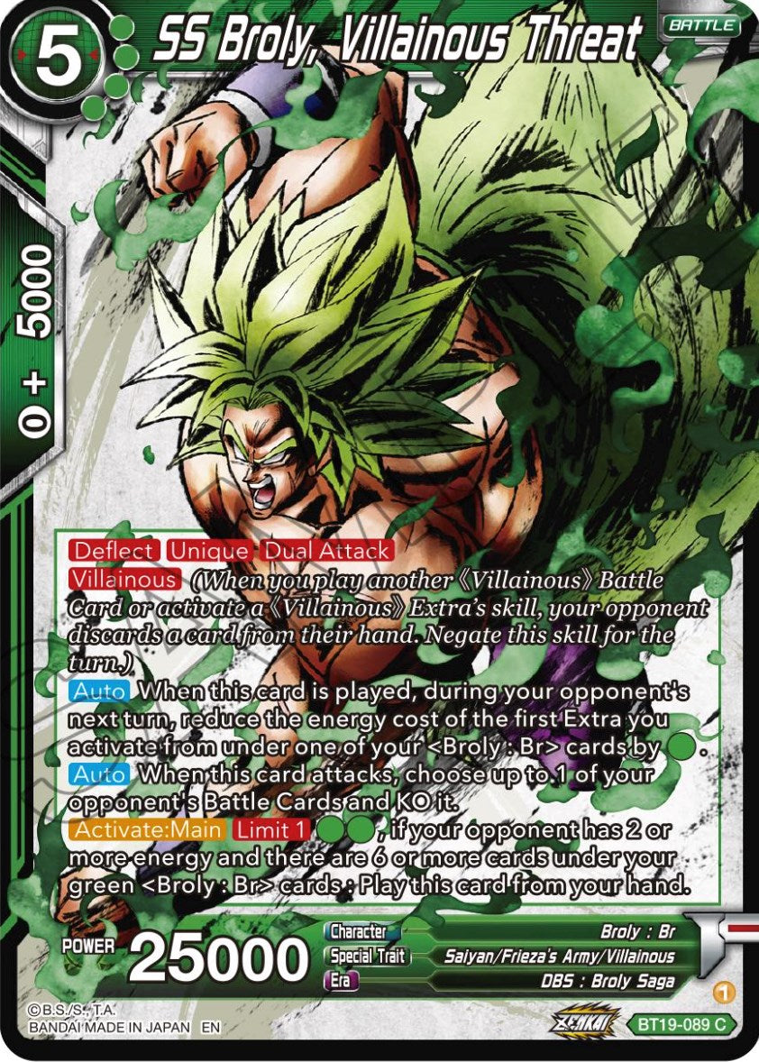 SS Broly, Villainous Threat (BT19-089) [Fighter's Ambition] | Good Games Adelaide SA