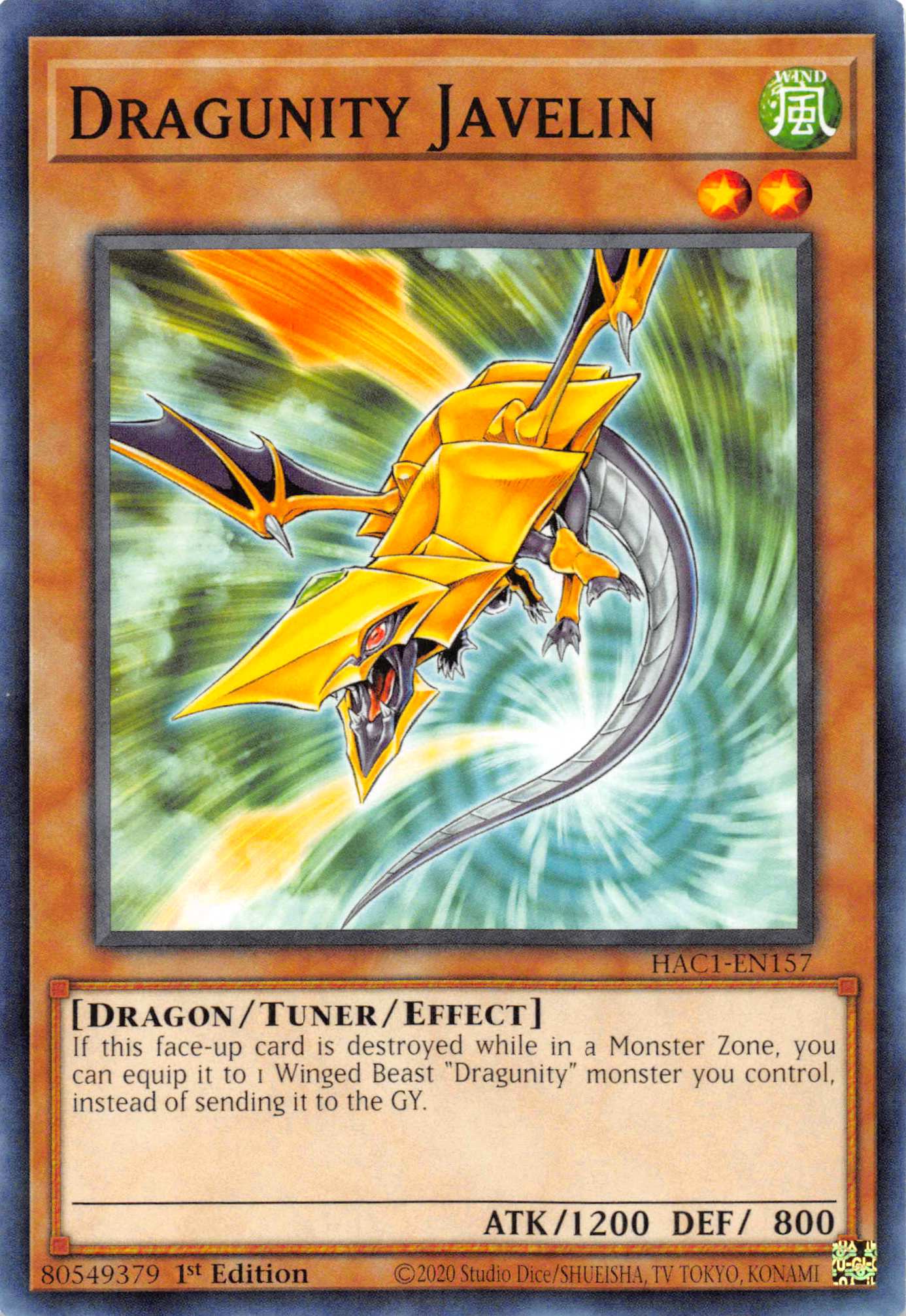 Dragunity Javelin [HAC1-EN157] Common | Good Games Adelaide SA