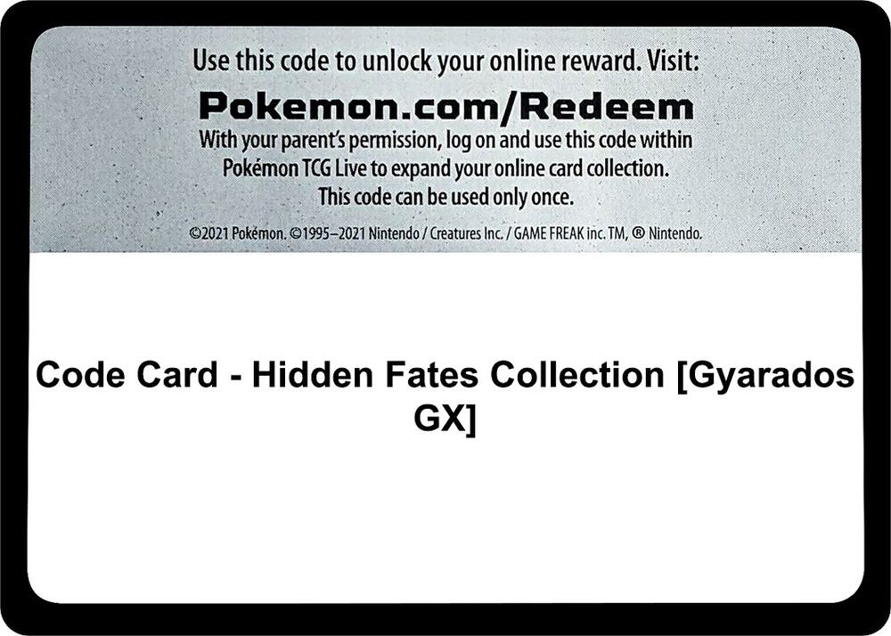 Code Card Hidden Fates Collection Gyarados GX  (Hidden Fates)  | Good Games Adelaide SA