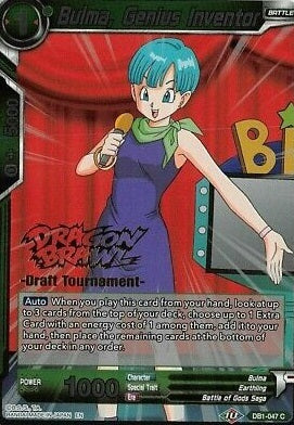 Bulma, Genius Inventor (Dragon Brawl Draft Tournament Gold Stamped) (DB1-047) [Promotion Cards] | Good Games Adelaide SA