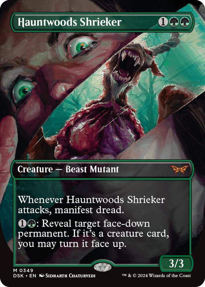 Hauntwoods Shrieker Borderless 349 (Duskmourn: House of Horror)  - Foil | Good Games Adelaide SA