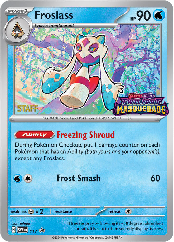 Froslass Prerelease Staff 117 (SV: Scarlet & Violet Promo Cards)  - Holofoil | Good Games Adelaide SA