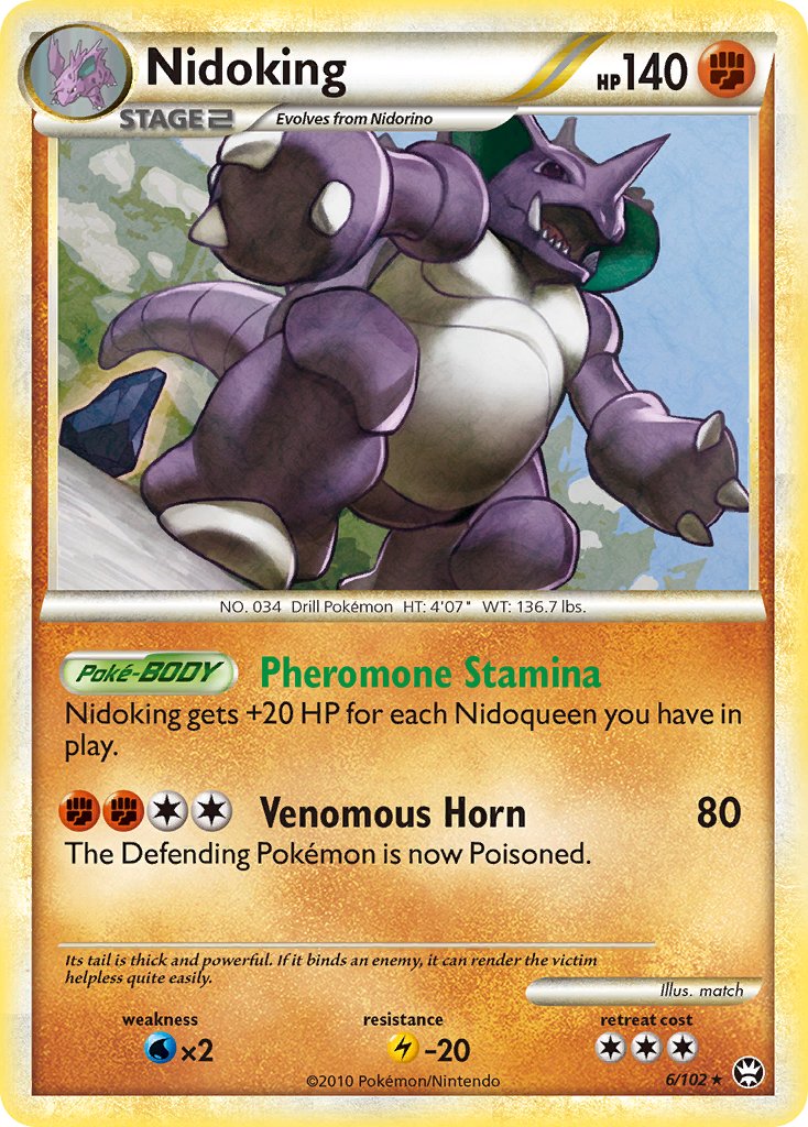 Nidoking (6/102) (Cracked Ice Holo) (Theme Deck Exclusive) [HeartGold & SoulSilver: Triumphant] | Good Games Adelaide SA