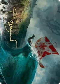 Run Ashore Art Card (Gold-Stamped Signature) [Kaldheim: Art Series] | Good Games Adelaide SA