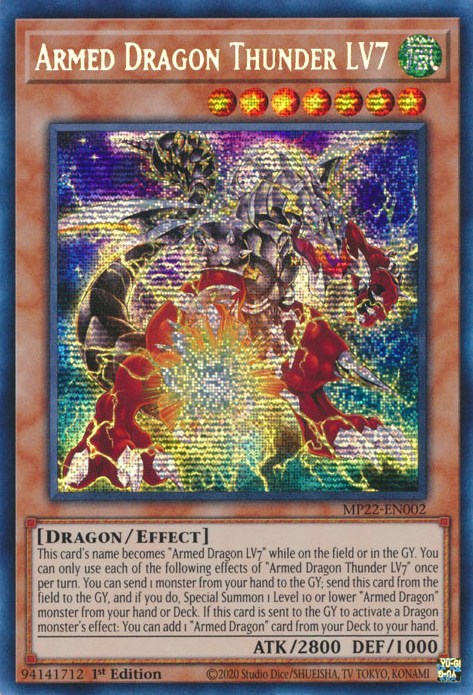Armed Dragon Thunder LV7 [MP22-EN002] Prismatic Secret Rare | Good Games Adelaide SA