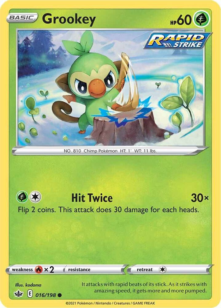 Grookey 016/198 (SWSH06: Chilling Reign)  | Good Games Adelaide SA