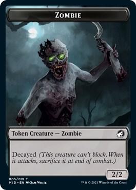 Zombie 005 Ooze Double Sided Token 5 // 10 (Innistrad: Midnight Hunt)  - Foil | Good Games Adelaide SA