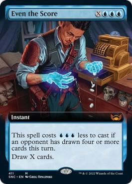 Even the Score Extended Art 411 (Streets of New Capenna)  - Foil | Good Games Adelaide SA