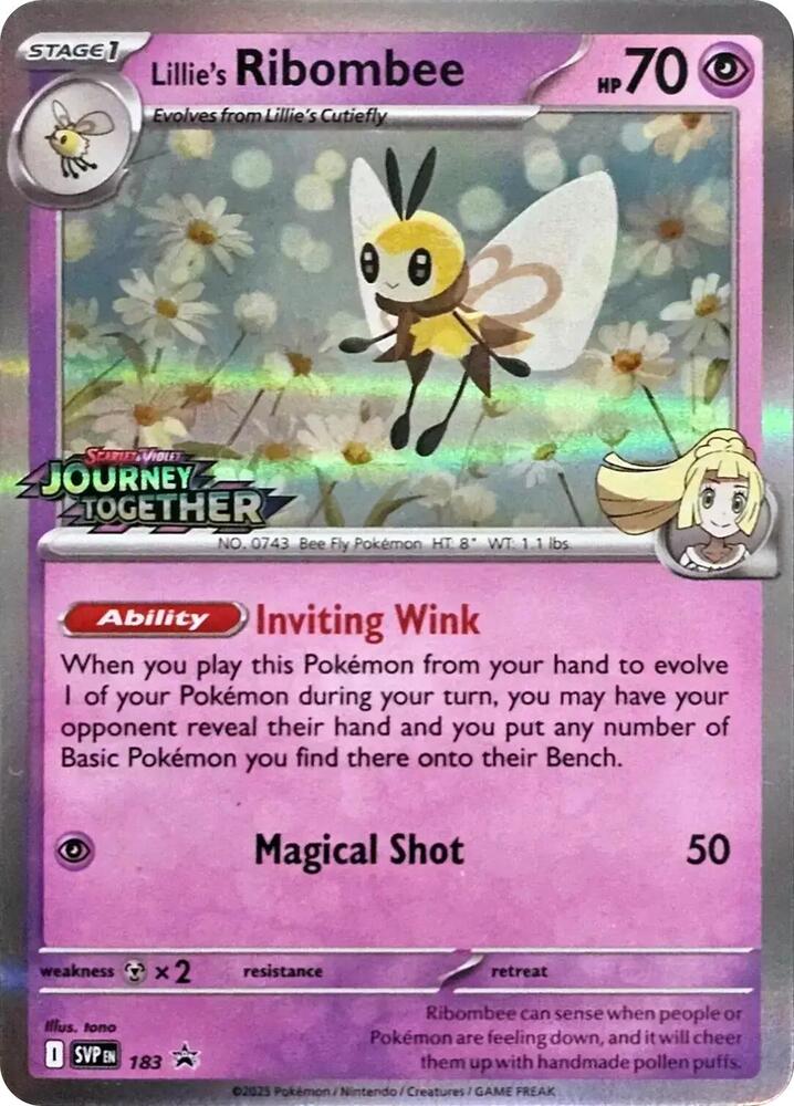 Lillie's Ribombee Prerelease 183 (SV: Scarlet & Violet Promo Cards)  - Holofoil | Good Games Adelaide SA