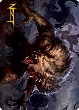 Village Reavers Art Card Gold Stamped Signature 45 (Art Series: Innistrad: Midnight Hunt)  | Good Games Adelaide SA