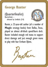 1996 George Baxter Biography Card [World Championship Decks] | Good Games Adelaide SA