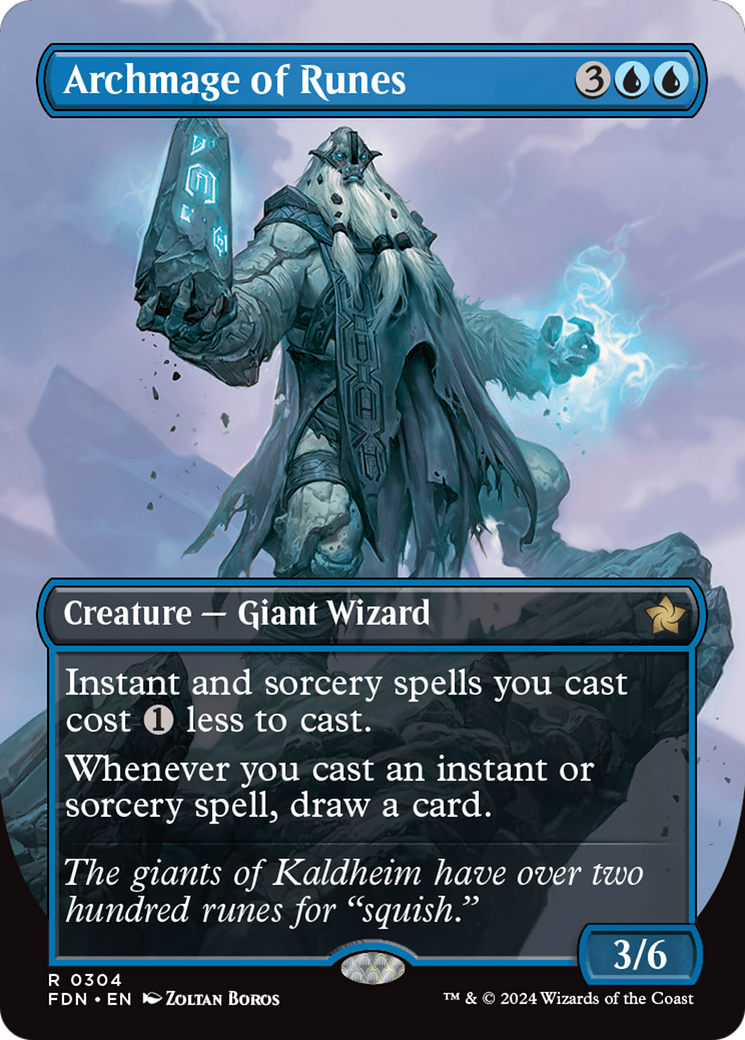 Archmage of Runes (Borderless) [Foundations] | Good Games Adelaide SA
