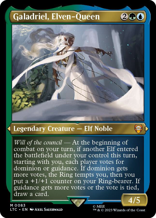 Galadriel Elven Queen Display Commander Thick Stock 83 (Commander: The Lord of the Rings: Tales of Middle-earth)  - Foil | Good Games Adelaide SA