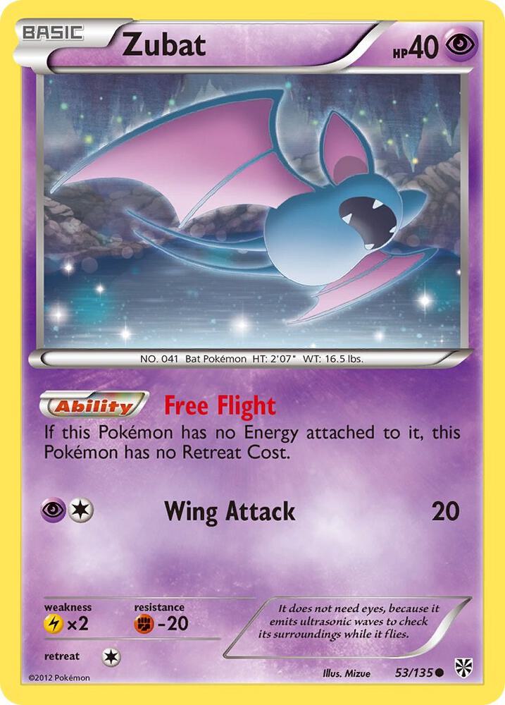 Zubat 53 53/135 (Plasma Storm)  - Reverse Holofoil | Good Games Adelaide SA