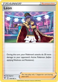 Leon (154/185) [Sword & Shield: Vivid Voltage] | Good Games Adelaide SA