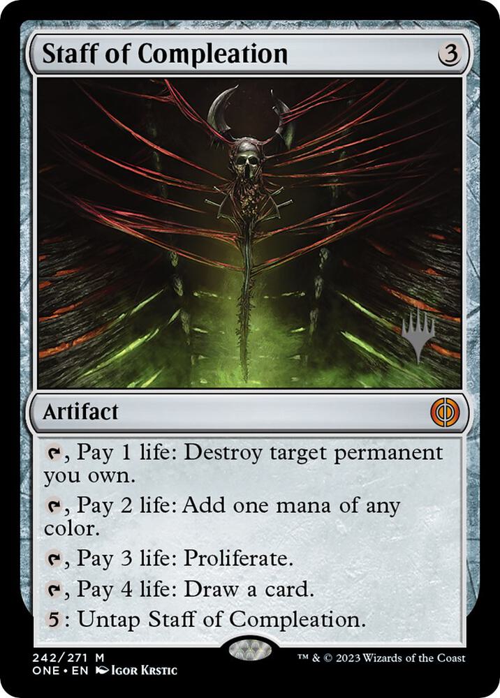 Staff of Compleation 242p/160 (Promo Pack: Phyrexia: All Will Be One)  | Good Games Adelaide SA