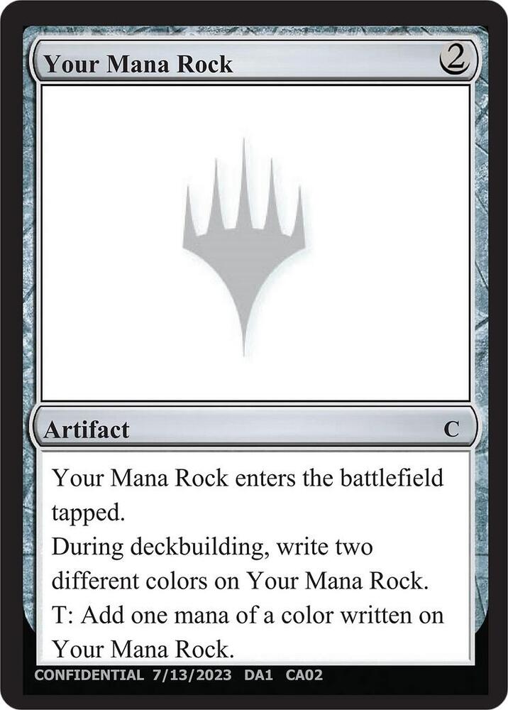 Your Mana Rock  (Un-Known Event Playtest Cards)  | Good Games Adelaide SA
