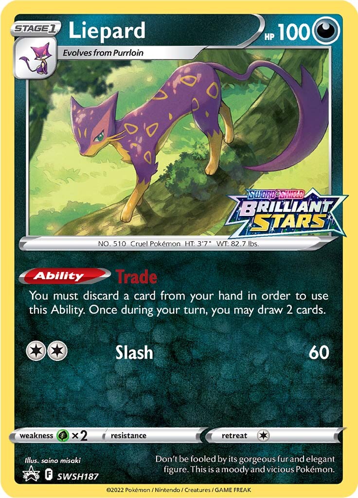 Liepard (SWSH187) (Prerelease Promo) [Sword & Shield: Black Star Promos] | Good Games Adelaide SA