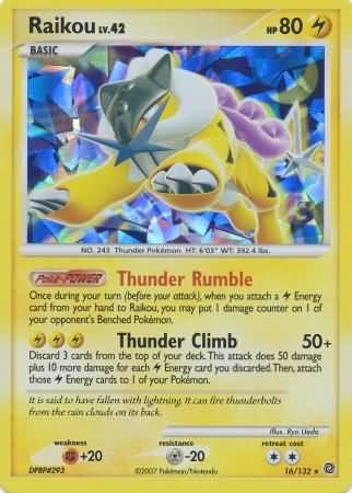 Raikou (16/132) (Cracked Ice Holo) [Diamond & Pearl: Secret Wonders] | Good Games Adelaide SA
