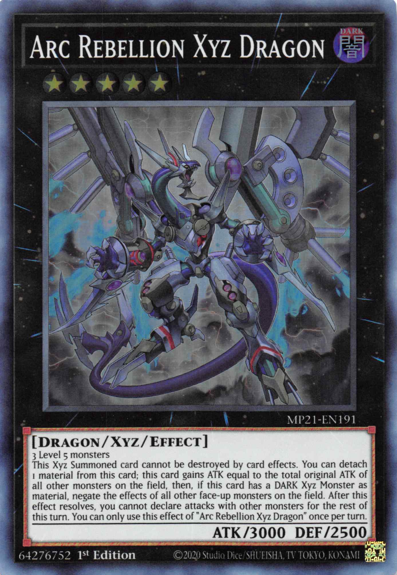 Arc Rebellion Xyz Dragon [MP21-EN191] Super Rare | Good Games Adelaide SA