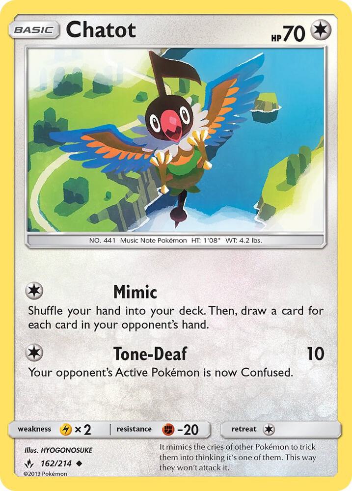 Chatot 162/214 (SM - Unbroken Bonds)  | Good Games Adelaide SA