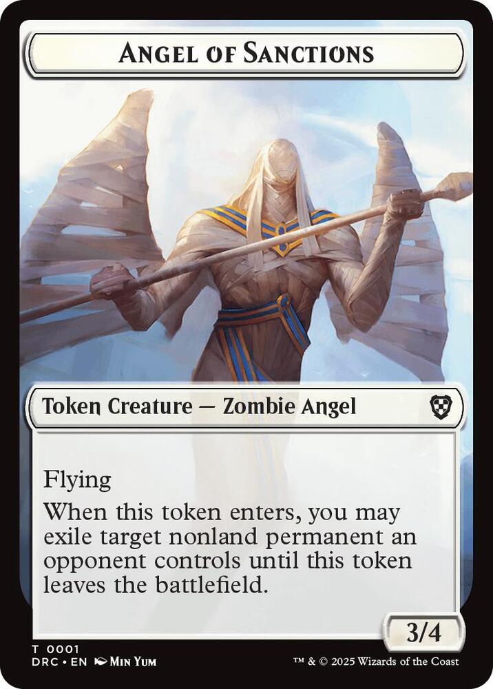 Angel of Sanctions Vizier of Many Faces Double Sided Token 1 // 2 (Commander: Aetherdrift)  - Foil | Good Games Adelaide SA