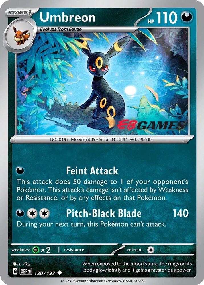 Umbreon EB Games Exclusive 130/197 (Miscellaneous Cards & Products)  - Reverse Holofoil | Good Games Adelaide SA