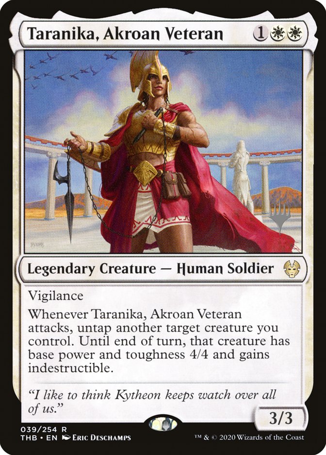 Taranika, Akroan Veteran (Promo Pack) [Theros Beyond Death Promos] | Good Games Adelaide SA