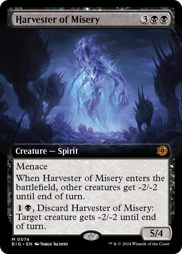 Harvester of Misery Extended Art 74 (Outlaws of Thunder Junction: The Big Score)  - Foil | Good Games Adelaide SA