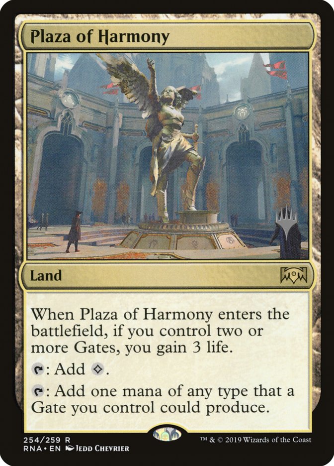 Plaza of Harmony (Promo Pack) [Ravnica Allegiance Promos] | Good Games Adelaide SA