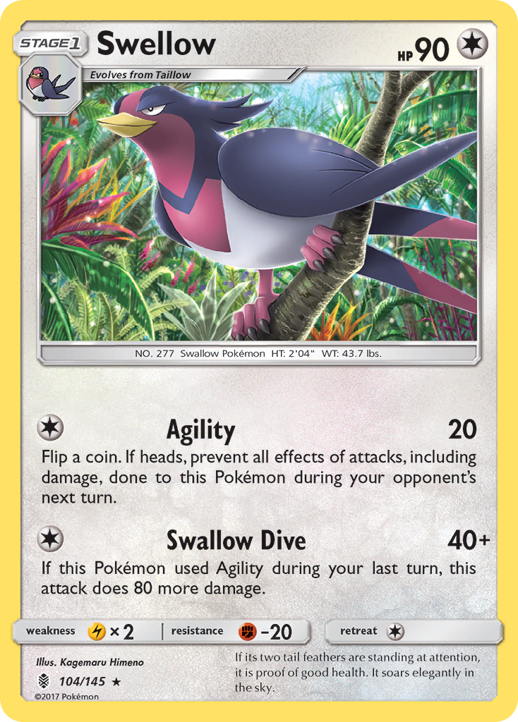 Swellow (104/145) [Sun & Moon: Guardians Rising] | Good Games Adelaide SA