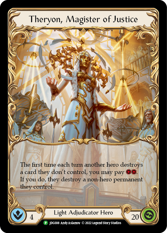 Theryon, Magister of Justice [JDG008] (Promo)  Rainbow Foil | Good Games Adelaide SA