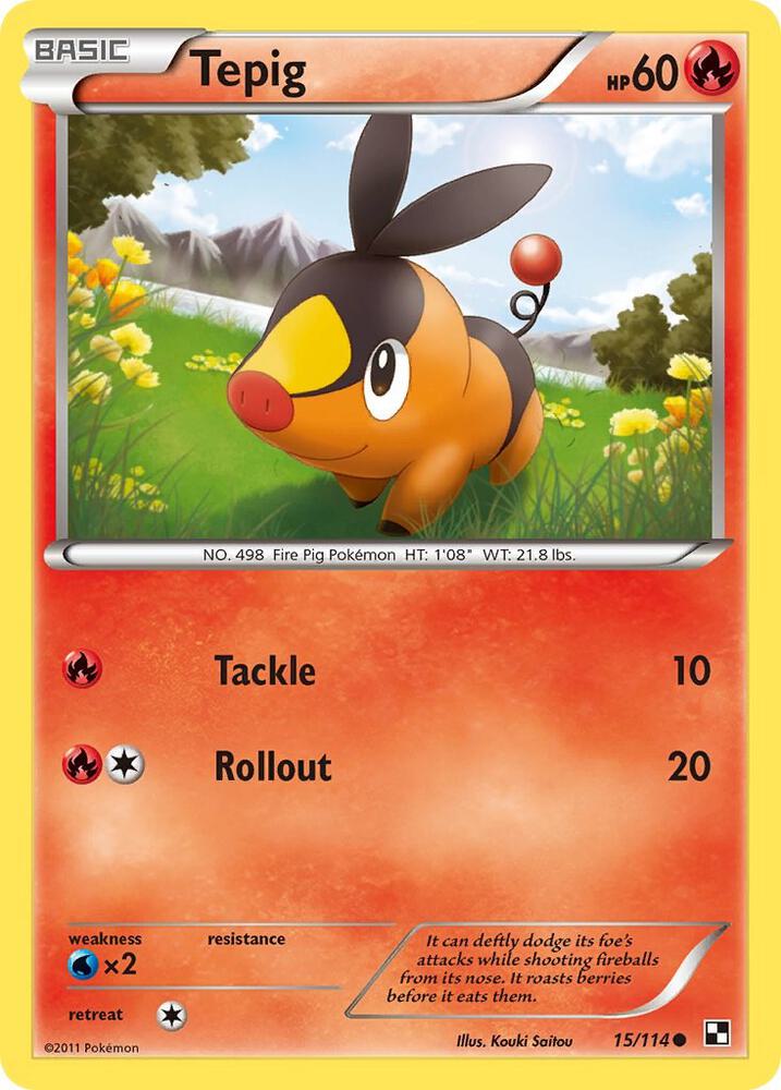 Tepig 15/114 (Black and White)  | Good Games Adelaide SA