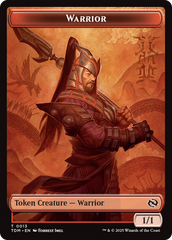 Dragon (0011) // Warrior Double-Sided Token [Tarkir: Dragonstorm Tokens] | Good Games Adelaide SA
