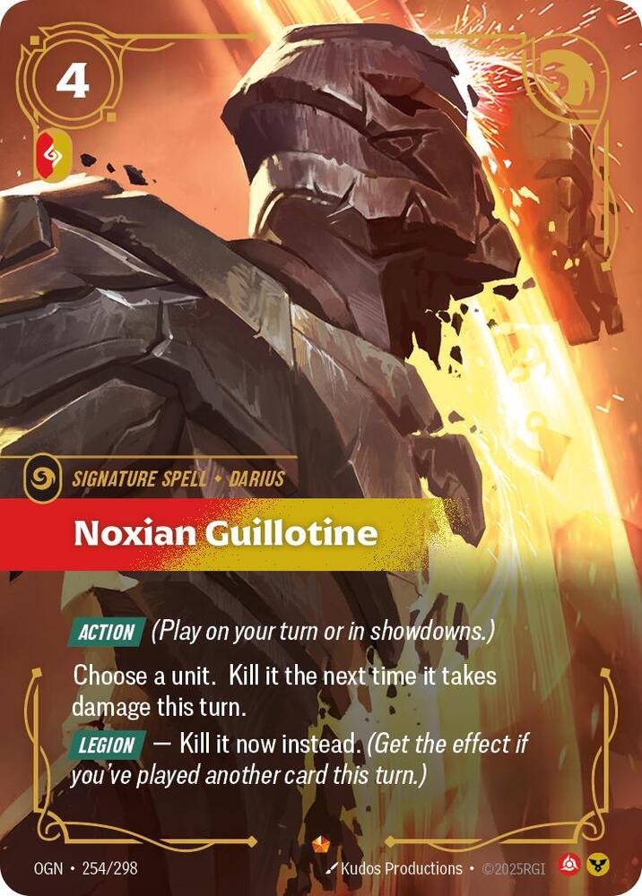 Noxian Guillotine 254/298 (Origins)  - Foil | Good Games Adelaide SA