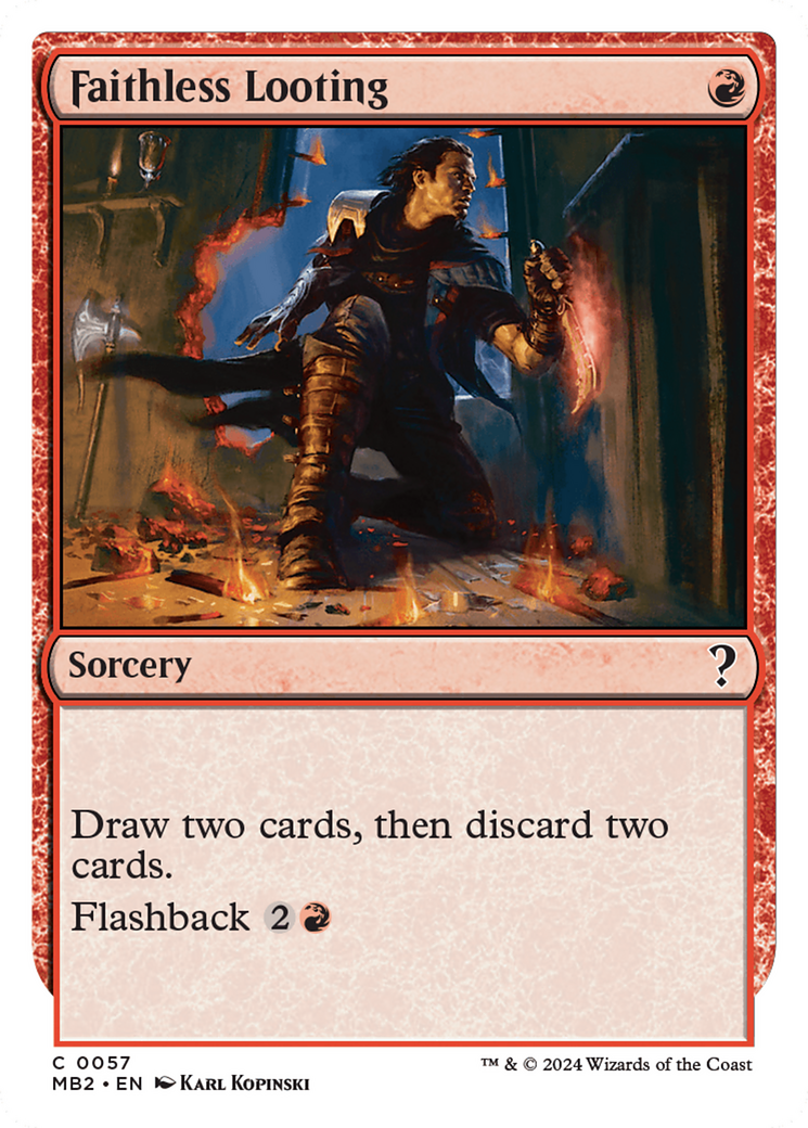 Faithless Looting (White Border) [Mystery Booster 2] | Good Games Adelaide SA