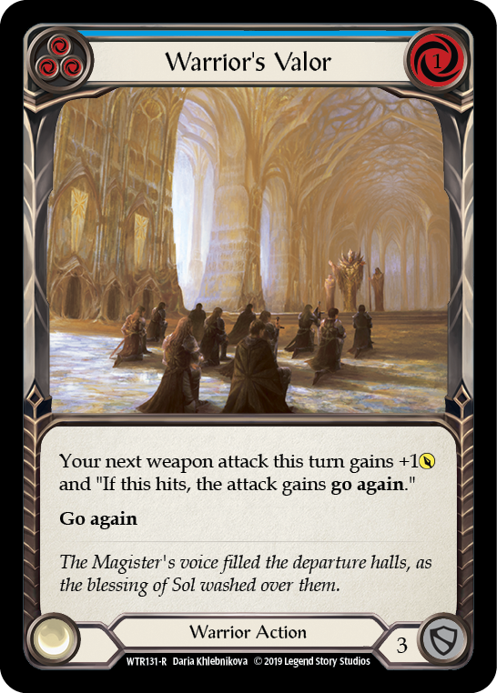 Warrior's Valor (Blue) [WTR131-R] Alpha Print Normal | Good Games Adelaide SA