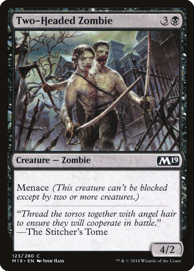Two-Headed Zombie 123 (Core Set 2019)  | Good Games Adelaide SA